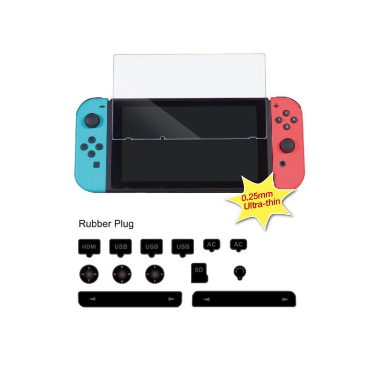 Nintendo Switch Console Animal Crossing New Horizons SE + NSW Dobe Dust-Proof Kit Include Rubber Plug & Toughened Glass Film (TNS-862) Bundle - Image 8