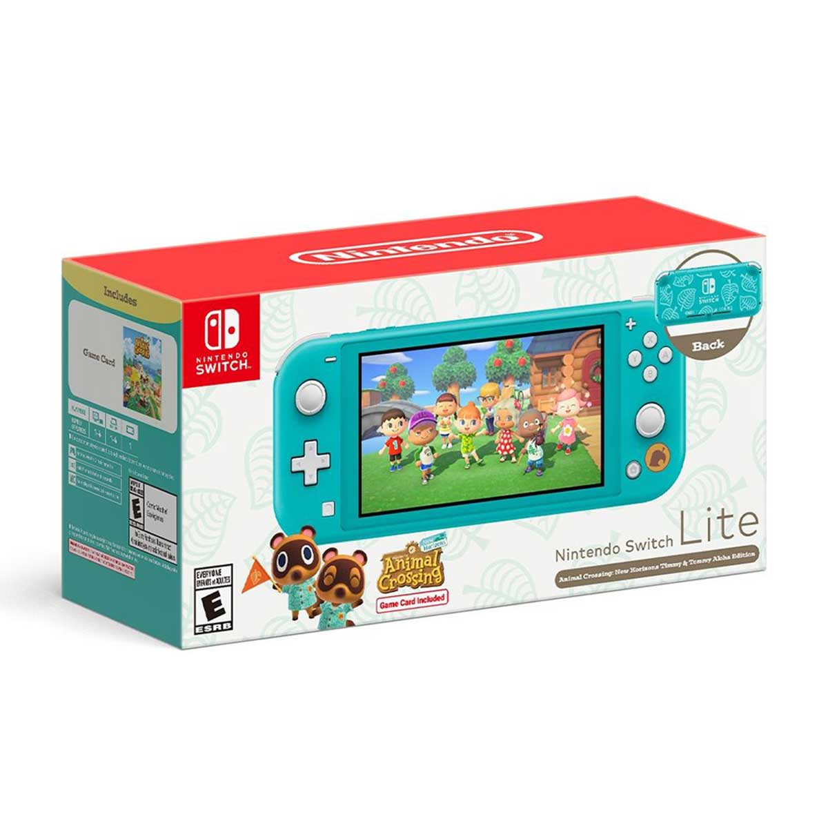 Nintendo Switch Lite Animal Crossing New Horizons Timmy & Tommy Aloha Edition Includes Animal Crossing New Horizon Game Card (Turquoise) (MDE) +  Dobe NSW Glass Film (TNS-19118A) - Image 2