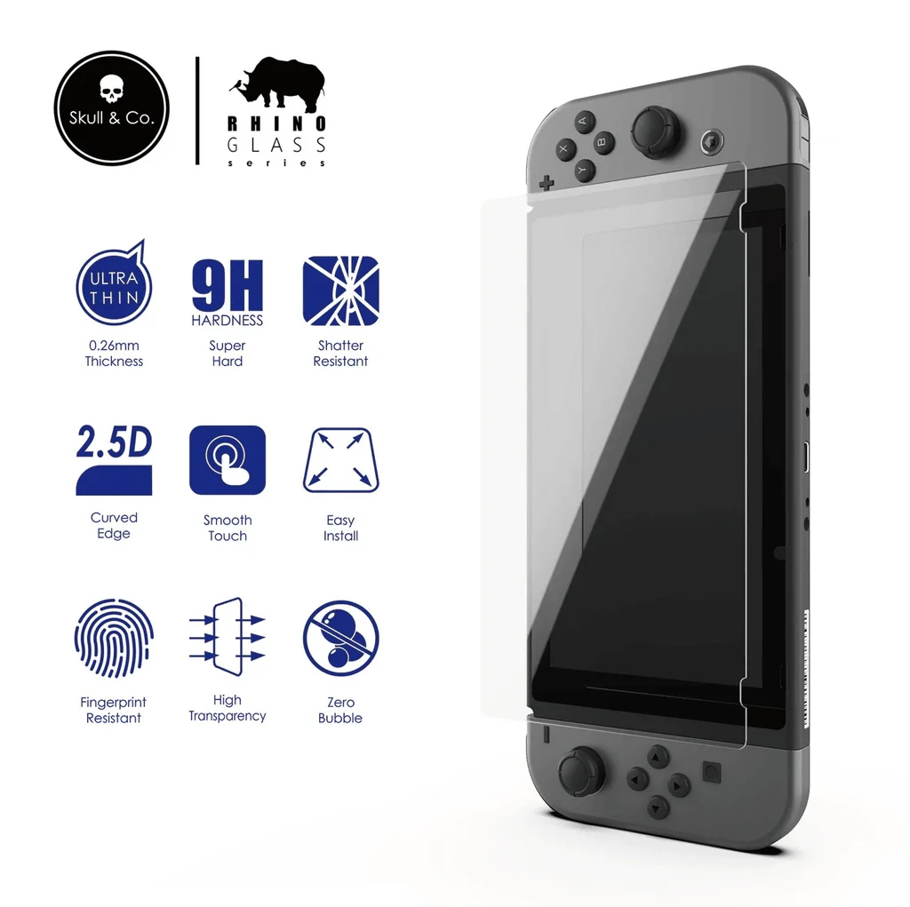 NSW Console With Red/Blue Joycon + NSW Skull & Co. Tempered Glass Screen Protector 9H Hardness/2.5D Edge(2 Pack) For NSW(NSGLA2) Bundle - Image 5