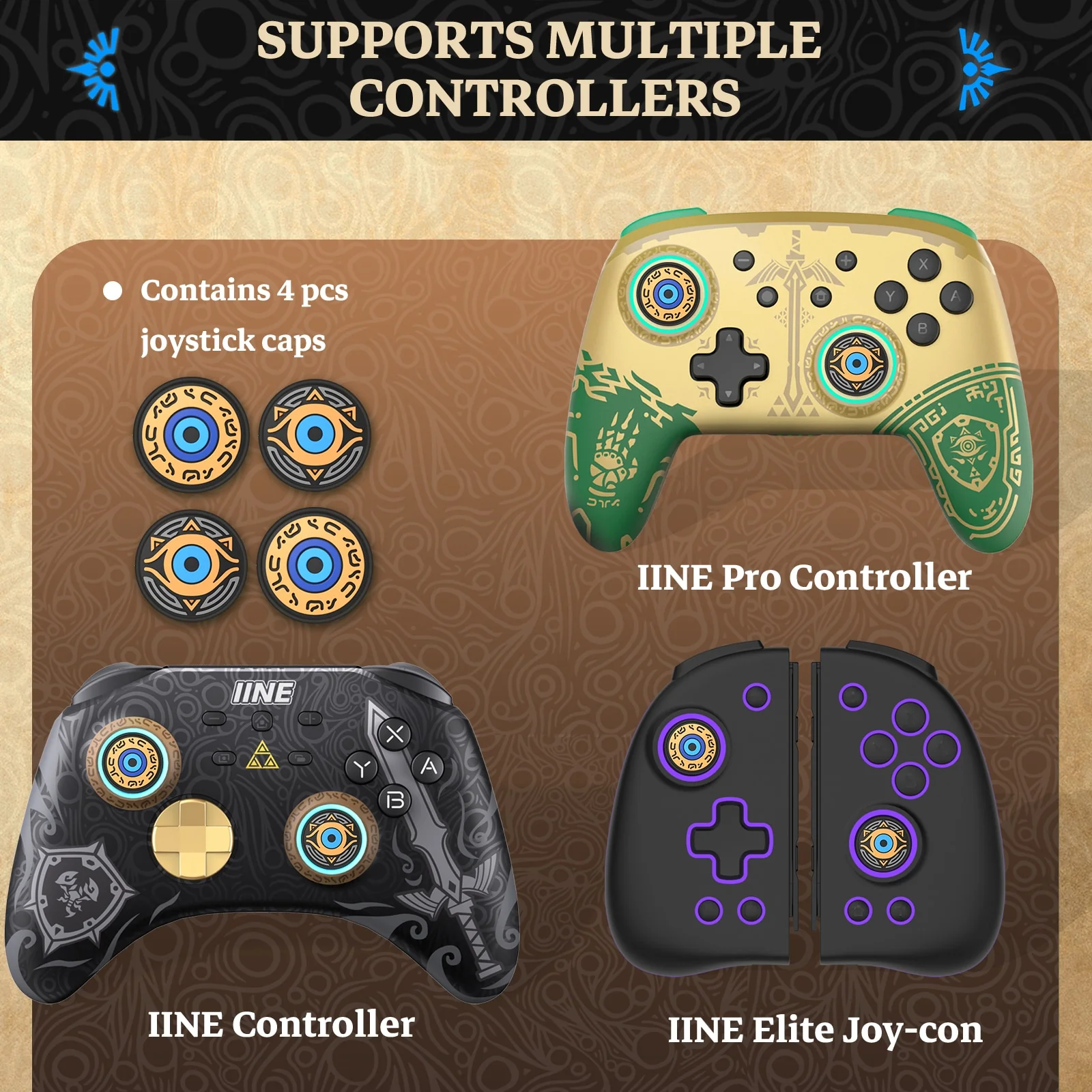 NSW IINE Joystick Caps For NSW Pro Controller (Legend Of Zelda) (L655) - Image 6