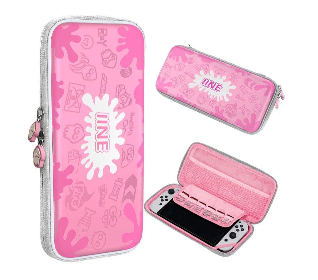 NSW IINE Storage Bag For N-Switch / N-Switch OLED (Splatoon 3 Pink/White) (L712)