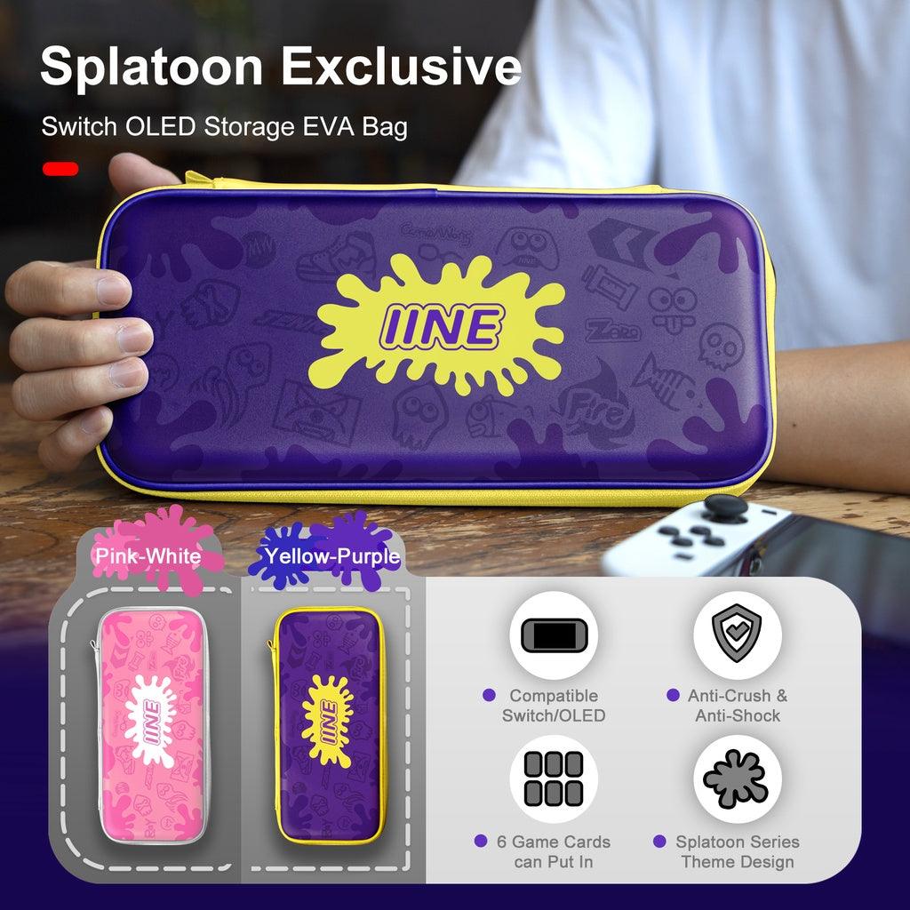 NSW IINE Storage Bag For N-Switch / N-Switch OLED (Splatoon 3 Pink/White) (L712) - Image 2