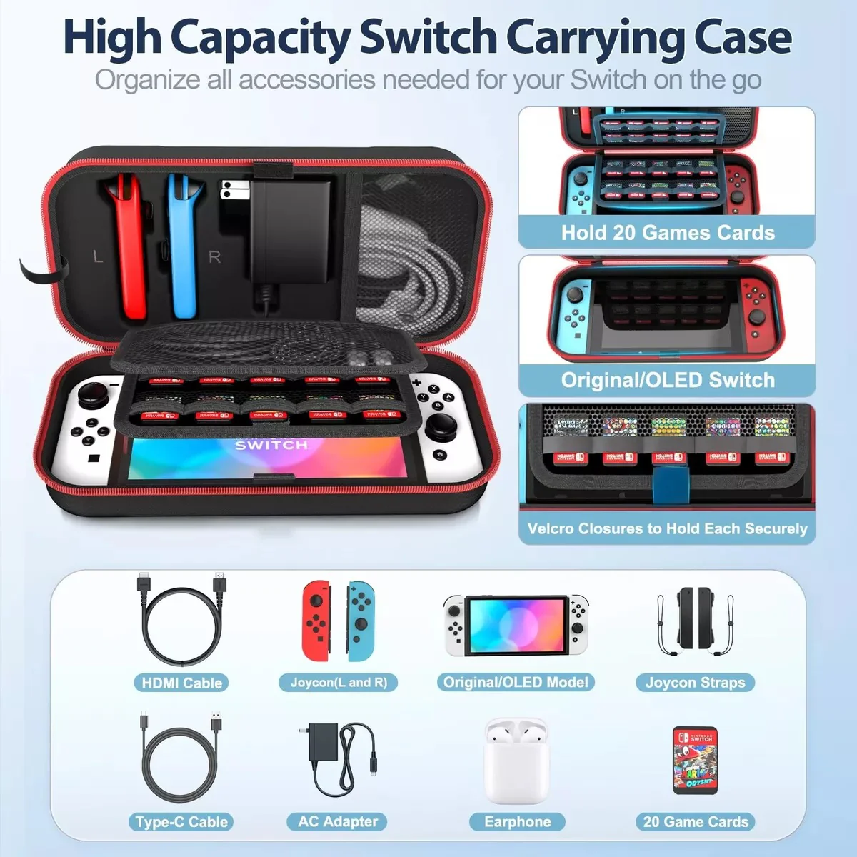 NSW Oivo Carry Case For N-Switch / N-Switch OLED (Black) (KT-K188X-US) - Image 3