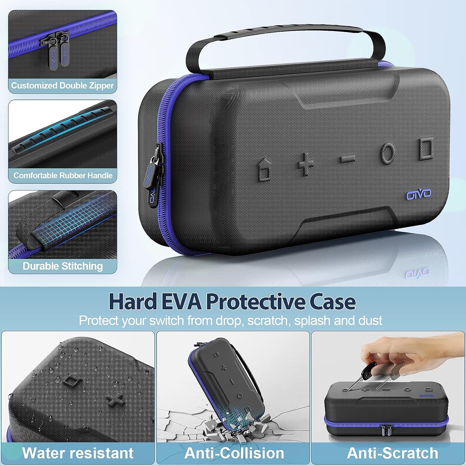 NSW OIVO Carry Case FOR N-Switch / N-Switch OLED (Blue) (IV-SW188) - Image 5