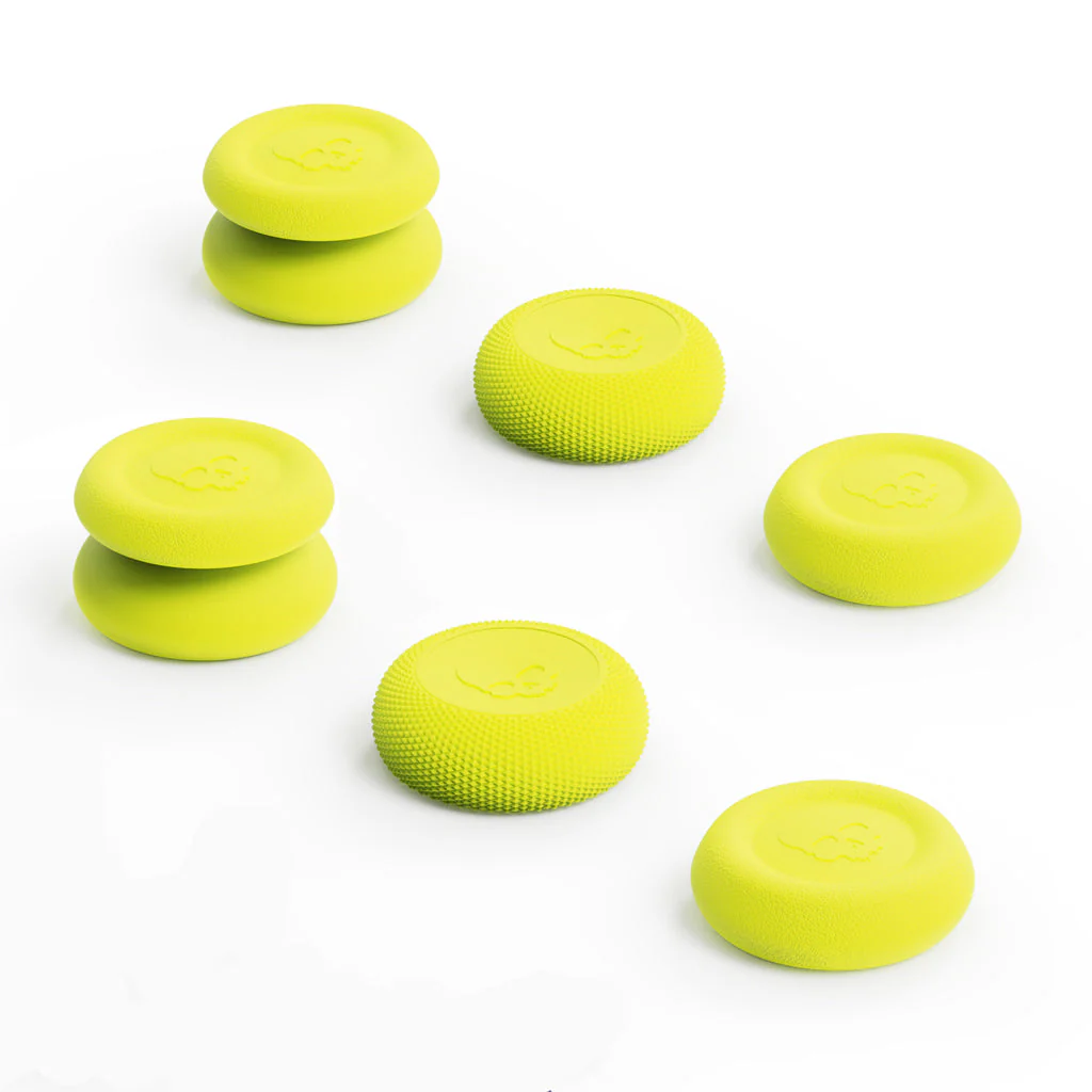 NSW Skull & Co. Thumb Grip For Switch Pro/PS4/PS5 Controller (Neon Yellow) (Set Of 6)