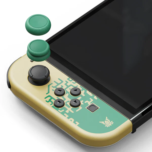 NSW Skull & Co. Thumb Grip For Switch/Switch OLED/Switch Lite Controller (White/Green) (NSTG-TOK) - Image 2