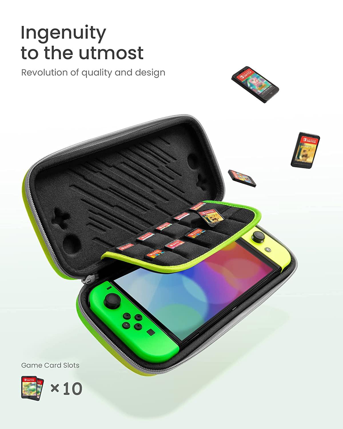 NSW Tomtoc Fancy Series 2 Slim Protective Case For N-Switch OLED / N-Switch (Neon Green) (A0531T1) - Image 5