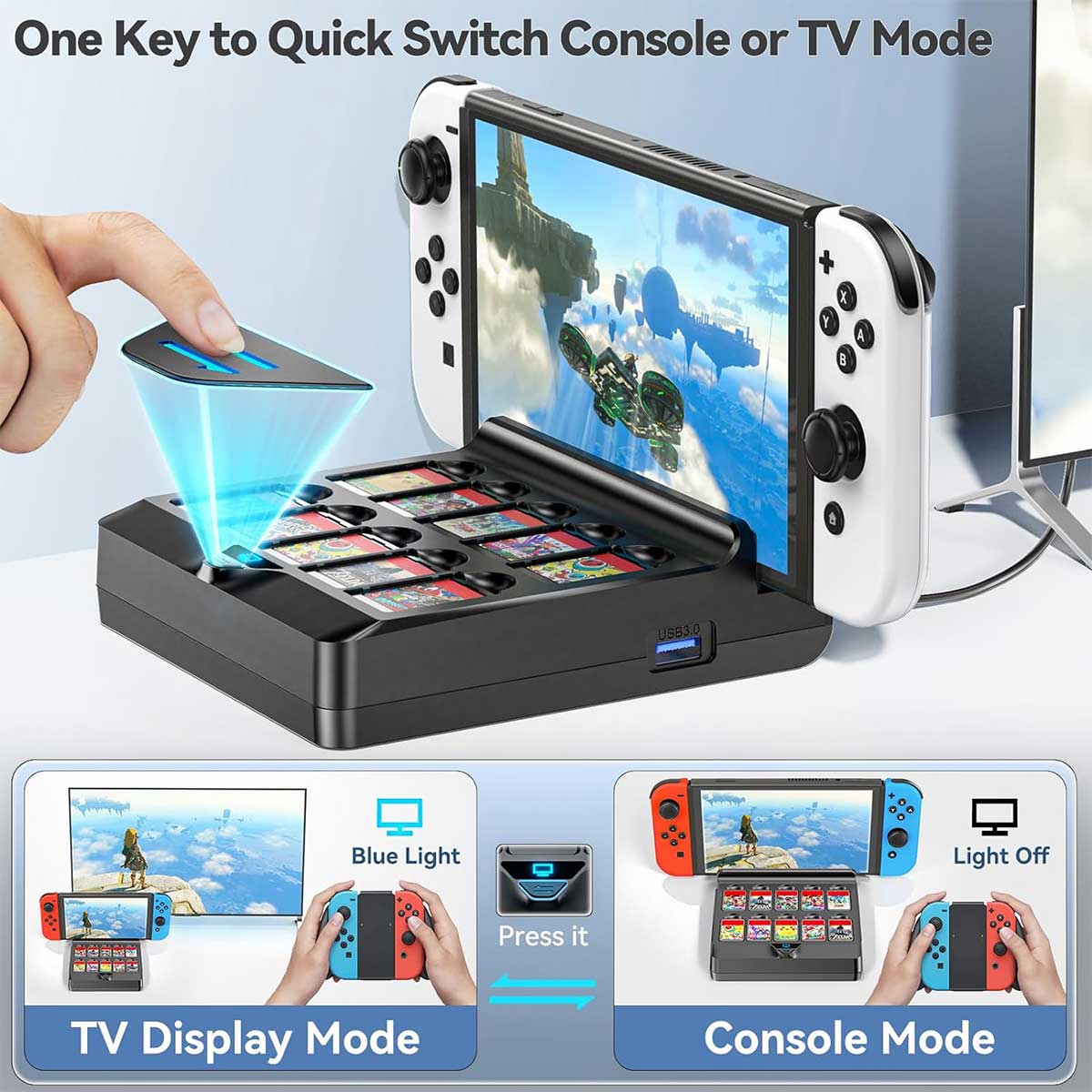 NSW TV Docking Station With 10 Game Slot For Switch / Switch OLED (NG-SW279) - Image 4