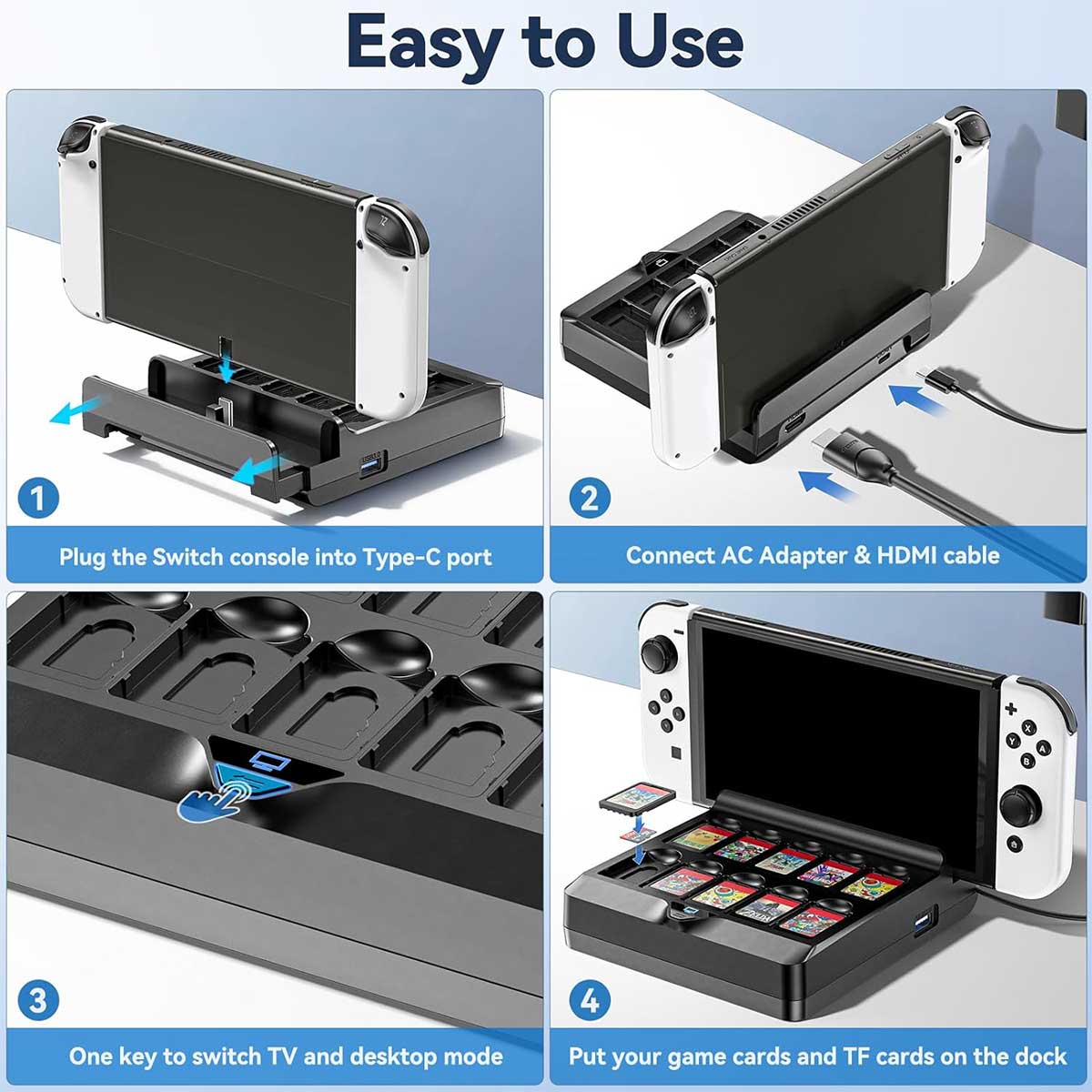 NSW TV Docking Station With 10 Game Slot For Switch / Switch OLED (NG-SW279) - Image 7