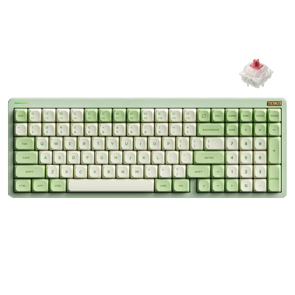 NuPhy Halo96 V2 QMK/VIA RGB Hot-Swappable 99-Key Wireless Mechanical Keyboard (Mojito) (Silent Red Clear-Top Switch) - Image 6