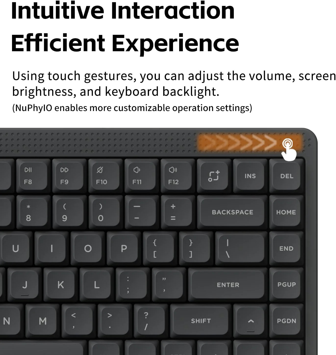NuPhy Node75 High-Profile Hot-Swappable 82-Key Tri-Mode Wireless Mechanical Keyboard (Blush Max Switch) (Ink Gray) - Image 4