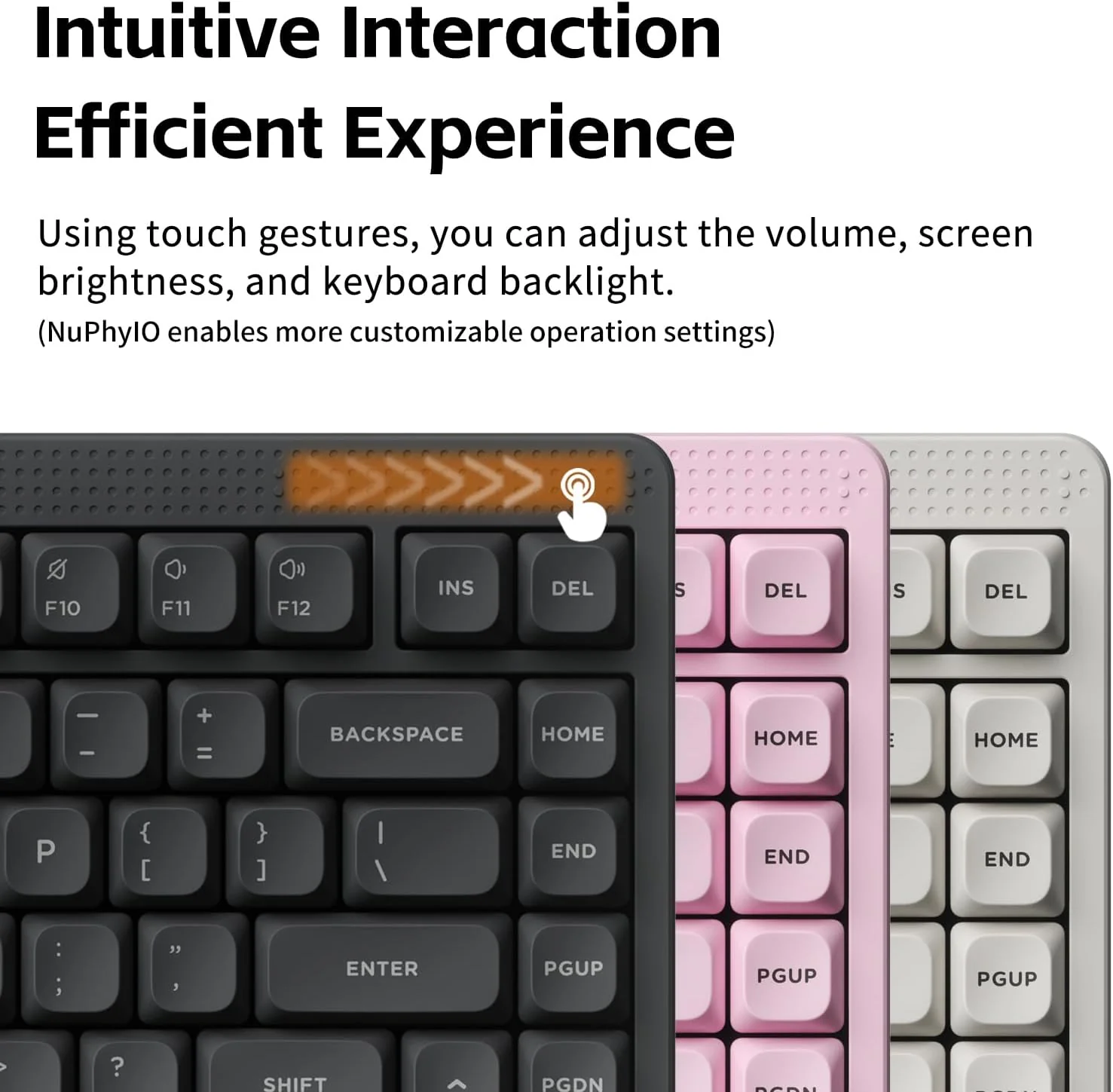 Nuphy Node75 High-Profile Hot-Swappable 82-Key Tri-Mode Wireless Mechanical Keyboard (Light Pink) (Blush Max Switch) - Image 7