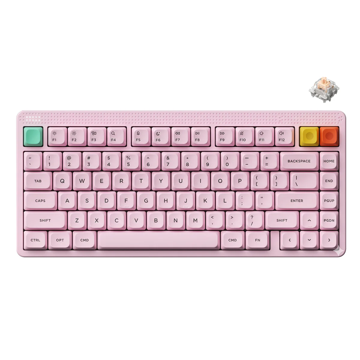Nuphy Node75 High-Profile Hot-Swappable 82-Key Tri-Mode Wireless Mechanical Keyboard (Light Pink) (Blush Max Switch) - Image 8