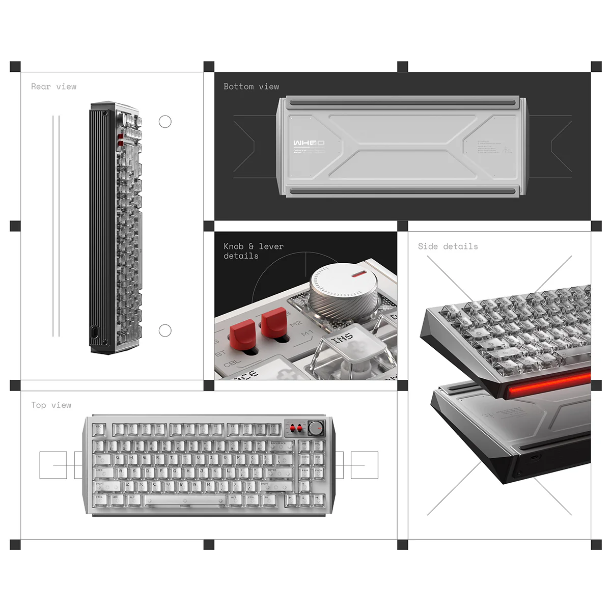 NuPhy WH80 83-Key Tri-Mode Magnetic Mechanical Gaming Keyboard (Nebula White) (Magnetic Jade Dragon Switch) + Cherry Keycaps (Dot Matrix/White)-94 - Image 9