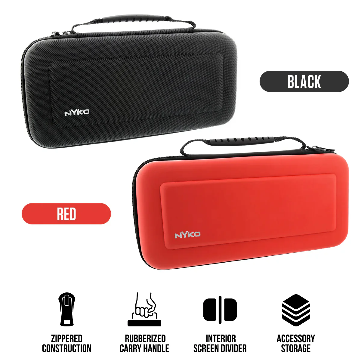 Nyko Travel Case for Nintendo Switch 2 (Black, Red)