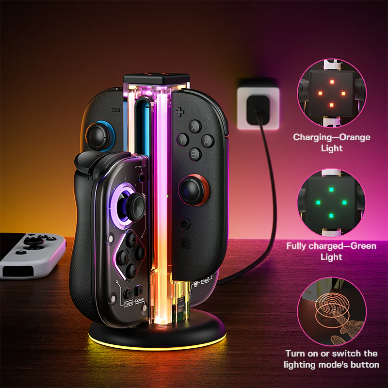 NYXI Zeus Controller Charging Dock for Nintendo Switch/Nintendo Switch 2 (NA04) - Image 4