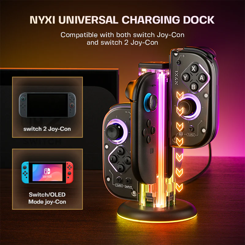 NYXI Zeus Controller Charging Dock for Nintendo Switch/Nintendo Switch 2 (NA04) - Image 5
