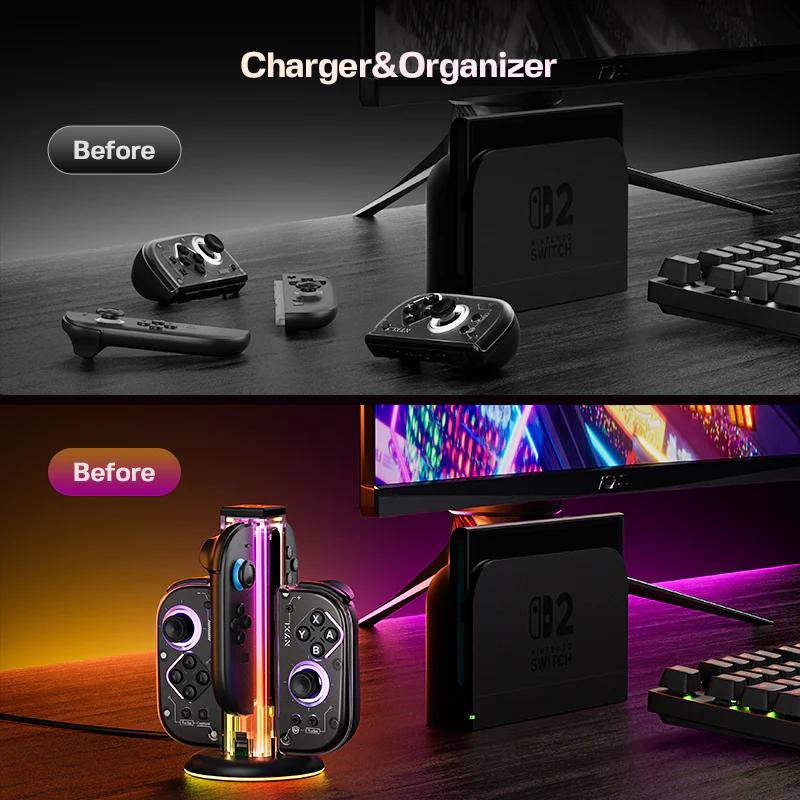 NYXI Zeus Controller Charging Dock for Nintendo Switch/Nintendo Switch 2 (NA04) - Image 6