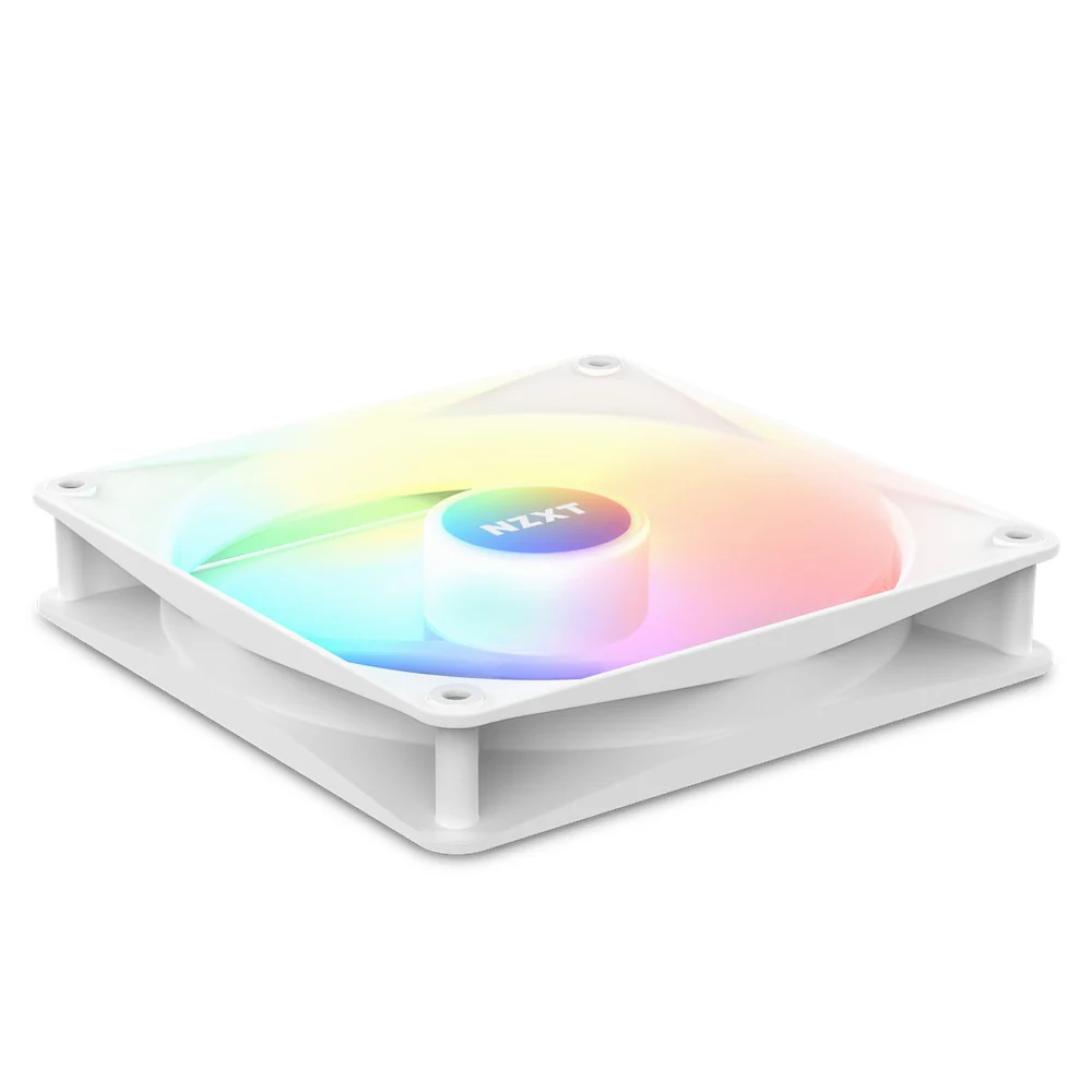 NZXT F140 RGB Core Twin Pack 140MM Hub-Mounted RGB Fans With RGB Controller (Matte White) (RF-C14DF-W1) - Image 2