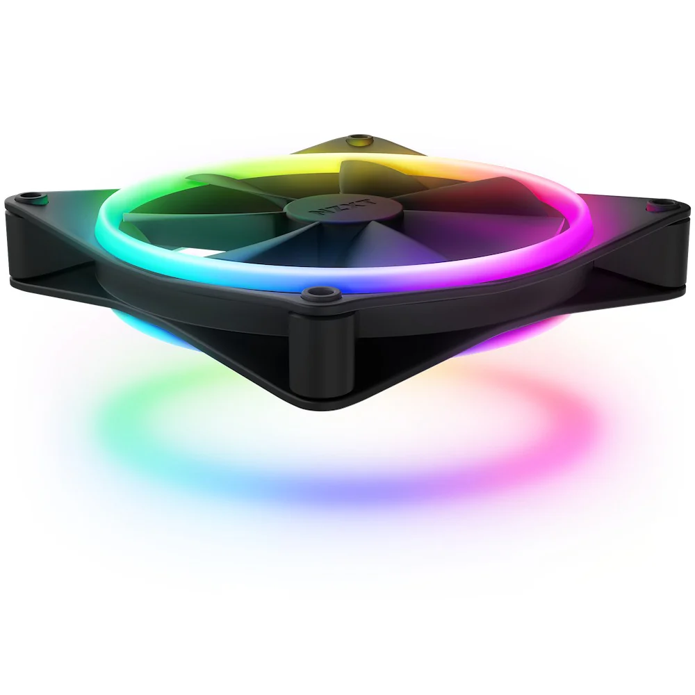 NZXT F140 RGB Duo Twin Pack Fans 140MM With RGB Controller (Matte Black) (RF-D14DF-B1) - Image 2