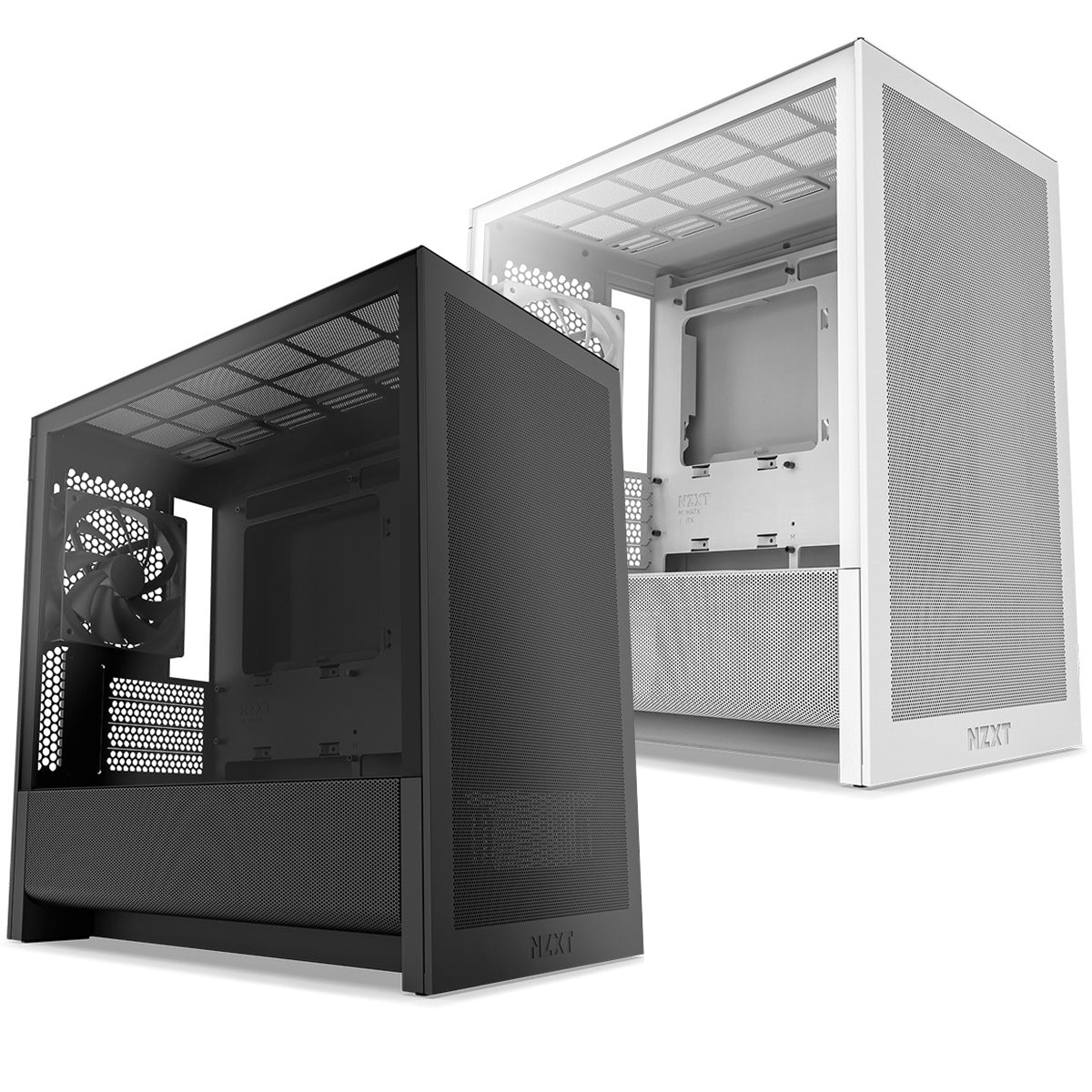 NZXT H3 Flow TG Side Panel Micro-ATX Airflow Case (Black, White) - Image 2