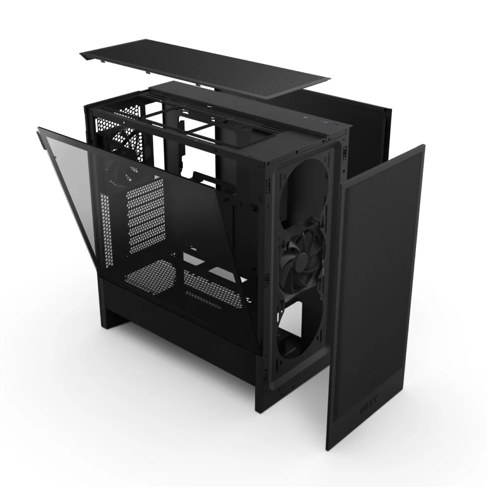 NZXT H5 Flow Compact ATX Mid-Tower Airflow Case (Black, White) (CC-H52FB-01, CC-H52FW-01) - Image 4