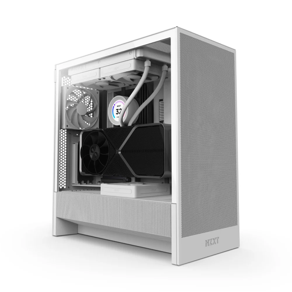 NZXT H5 Flow Compact ATX Mid-Tower Airflow Case (Black, White) (CC-H52FB-01, CC-H52FW-01) - Image 8