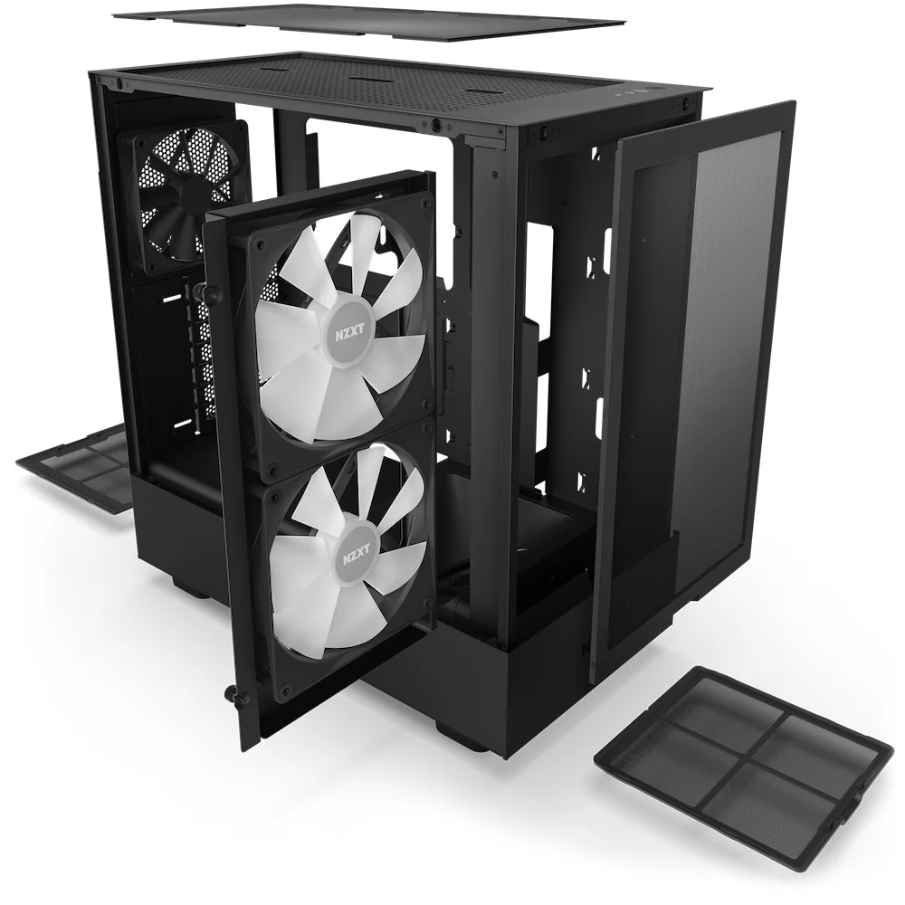 NZXT H5 Flow Compact Mid-Tower Airflow Case With RGB Fans (Matte Black) (CC-H51FB-R1) - Image 7