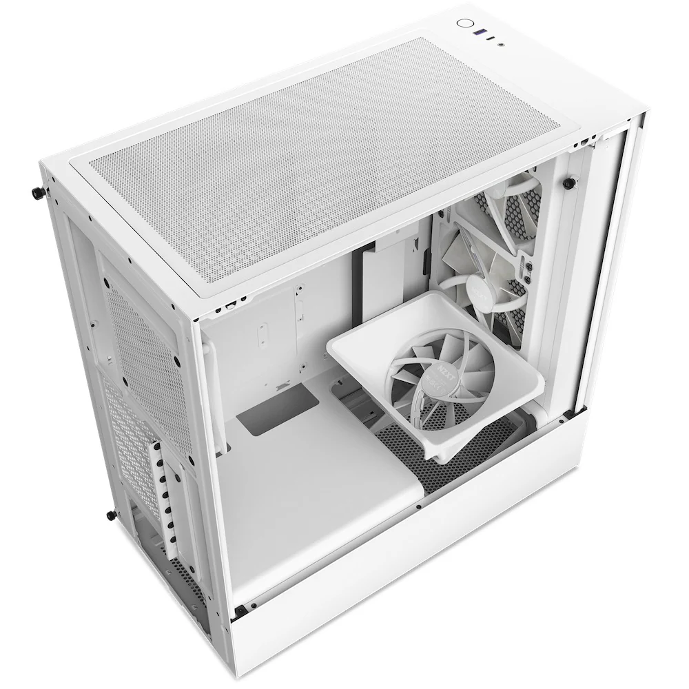NZXT H5 Flow Compact Mid-Tower Airflow Case With RGB Fans (Matte White) (CC-H51FW-R1) - Image 3