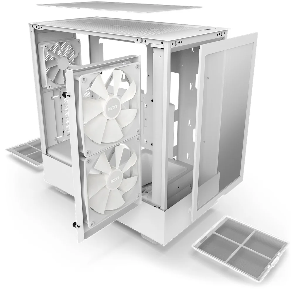 NZXT H5 Flow Compact Mid-Tower Airflow Case With RGB Fans (Matte White) (CC-H51FW-R1) - Image 5