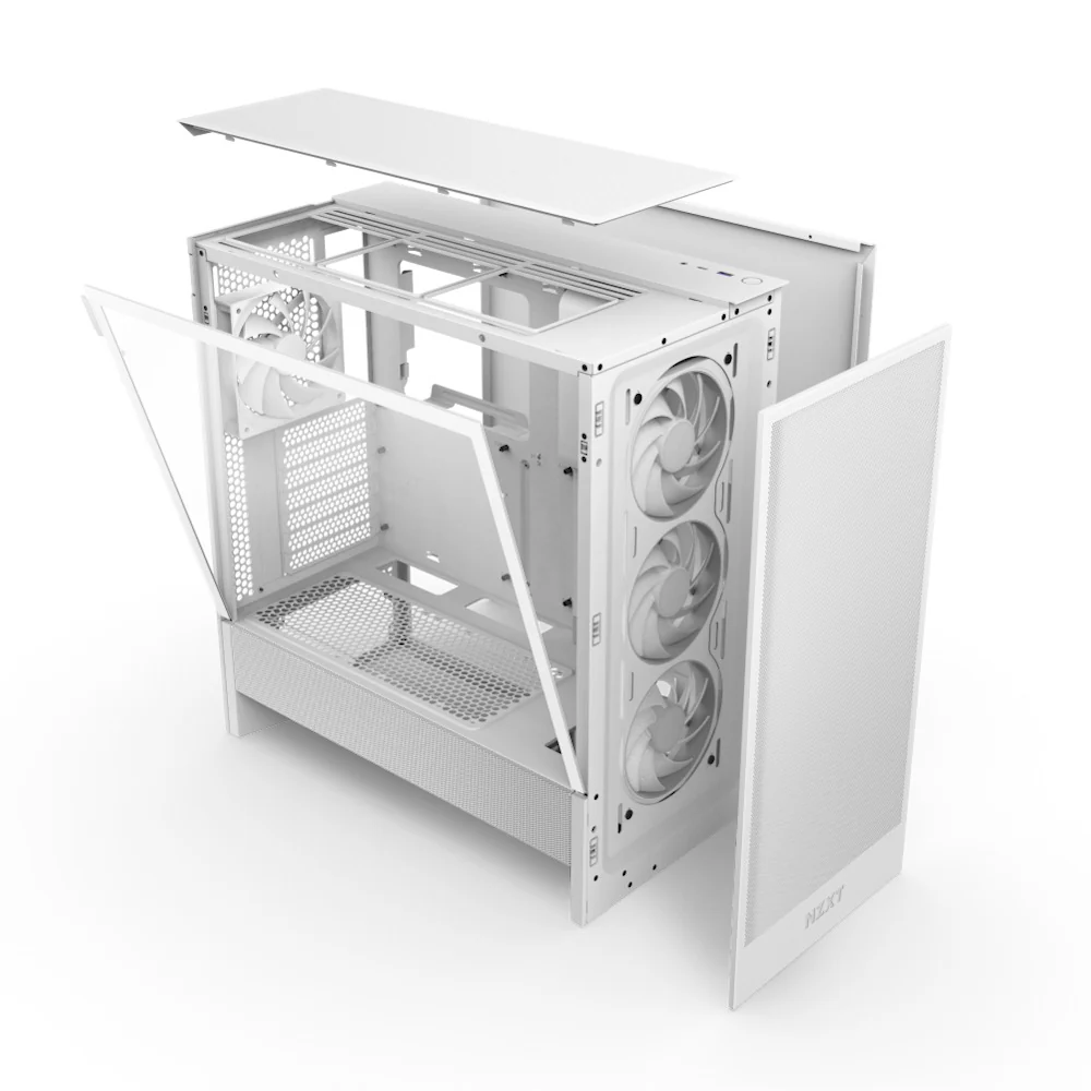 NZXT H5 Flow RGB (2024) Compact ATX Mid-Tower Airflow Case with RGB Fans (Black, White) (CC-H52FB-R1, CC-H52FW-R1) - Image 11