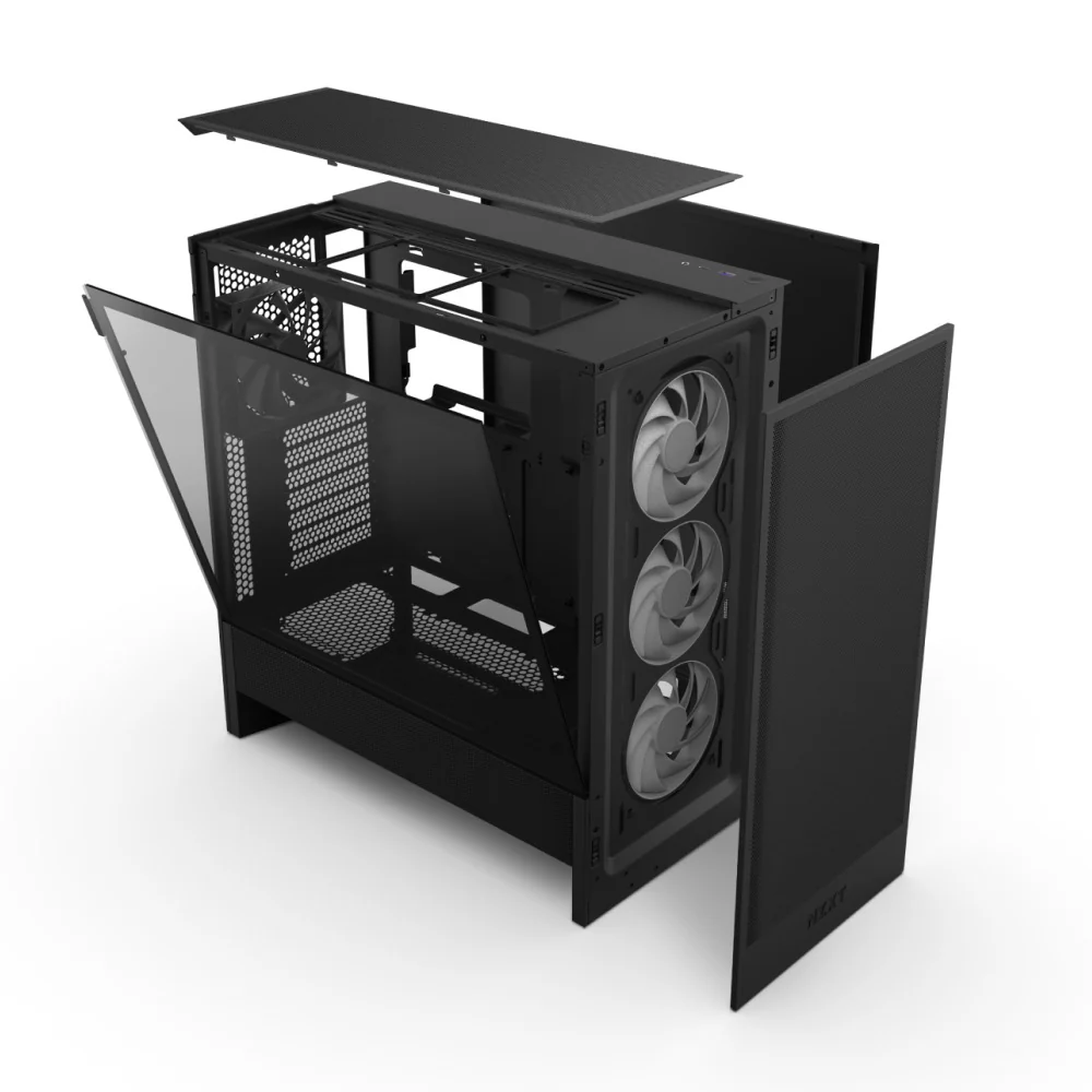NZXT H5 Flow RGB (2024) Compact ATX Mid-Tower Airflow Case with RGB Fans (Black, White) (CC-H52FB-R1, CC-H52FW-R1) - Image 5