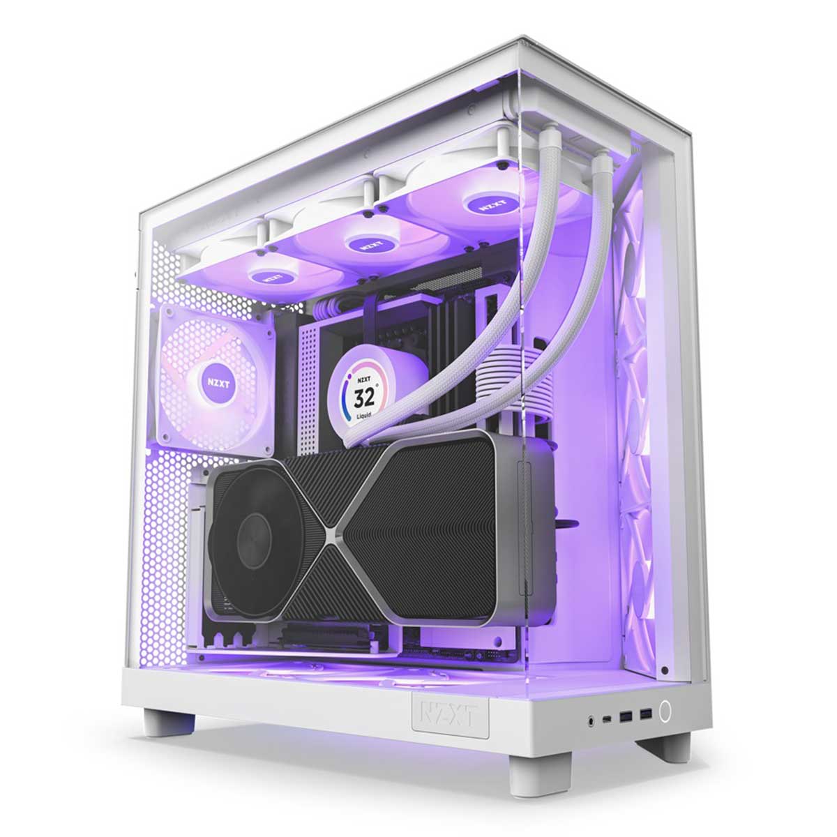 NZXT H6 Flow RGB Compact Dual-Chamber ATX Mid-Tower Airflow Case With RGB Fans - Image 2