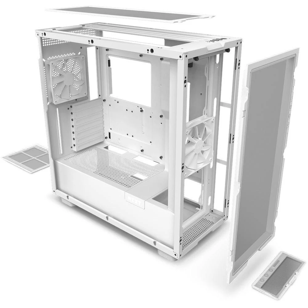 NZXT H7 Flow Mid-Tower Airflow Case (Matte White) (CM-H71FW-01) - Image 2