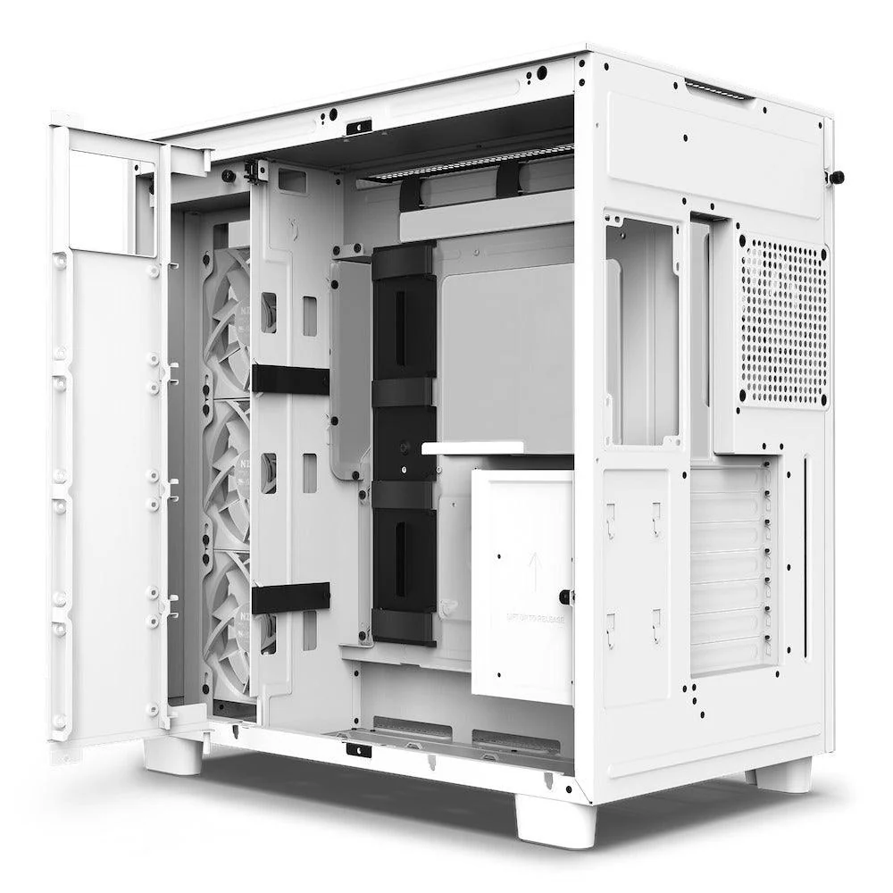 NZXT H9 Flow Dual-Chamber Mid-Tower Airflow Case (Matte White) (CM-H91FW-01) - Image 2