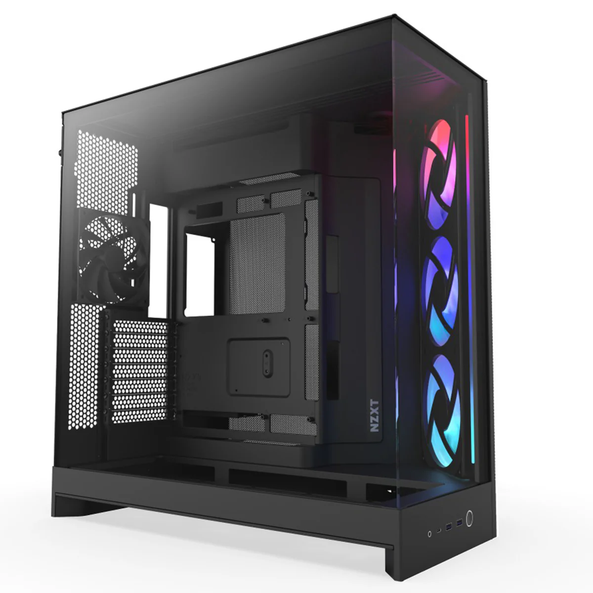 NZXT H9 Flow RGB Large Dual-Chamber Mid-Tower ATX Airflow Case with RGB (Black, White) - Image 11