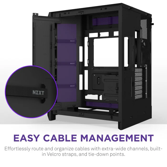 NZXT H9 Flow RGB Large Dual-Chamber Mid-Tower ATX Airflow Case with RGB (Black, White) - Image 3