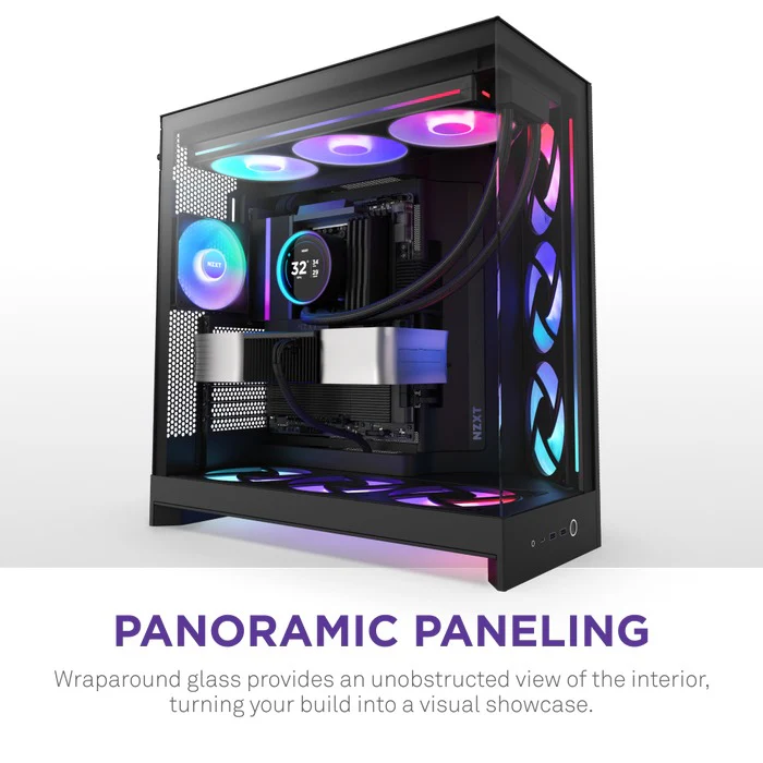NZXT H9 Flow RGB Large Dual-Chamber Mid-Tower ATX Airflow Case with RGB (Black, White) - Image 4
