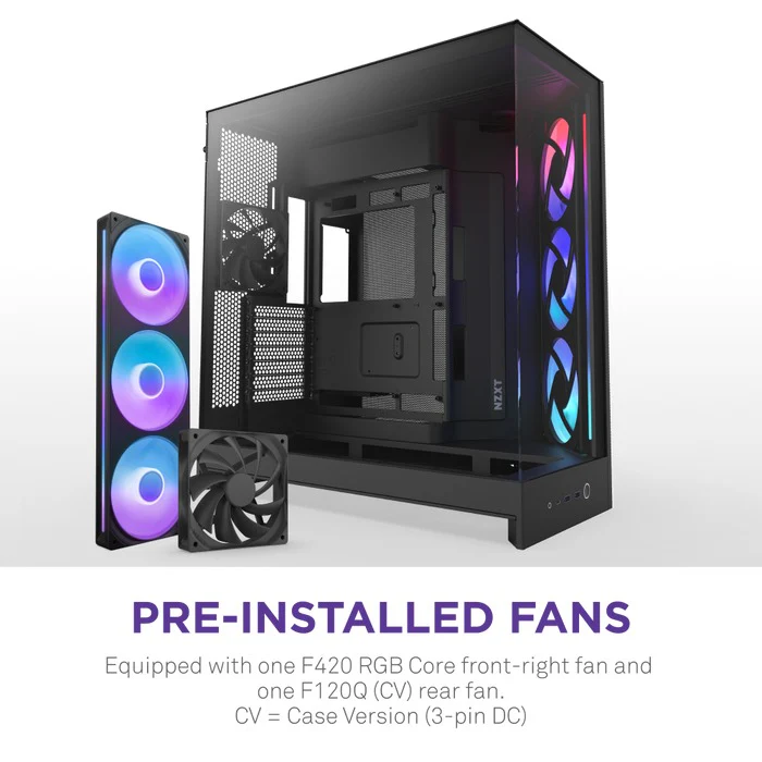 NZXT H9 Flow RGB Large Dual-Chamber Mid-Tower ATX Airflow Case with RGB (Black, White) - Image 6