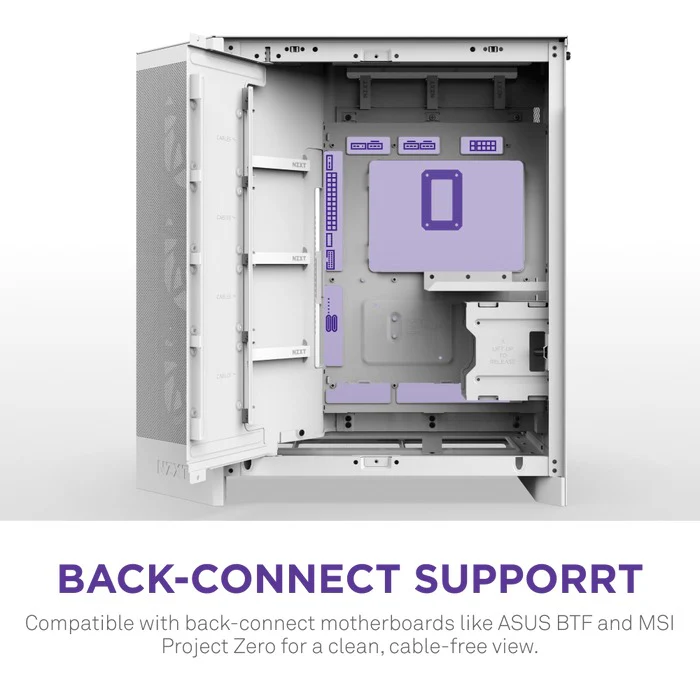 NZXT H9 Flow RGB Large Dual-Chamber Mid-Tower ATX Airflow Case with RGB (Black, White) - Image 7