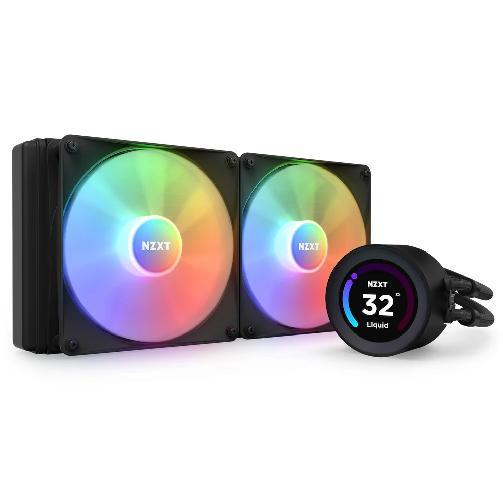 NZXT Kraken Elite 280 RGB 280MM AIO Liquid Cooler With LCD Display & RGB Fans (Matte Black) (RL-KR28E-B1)