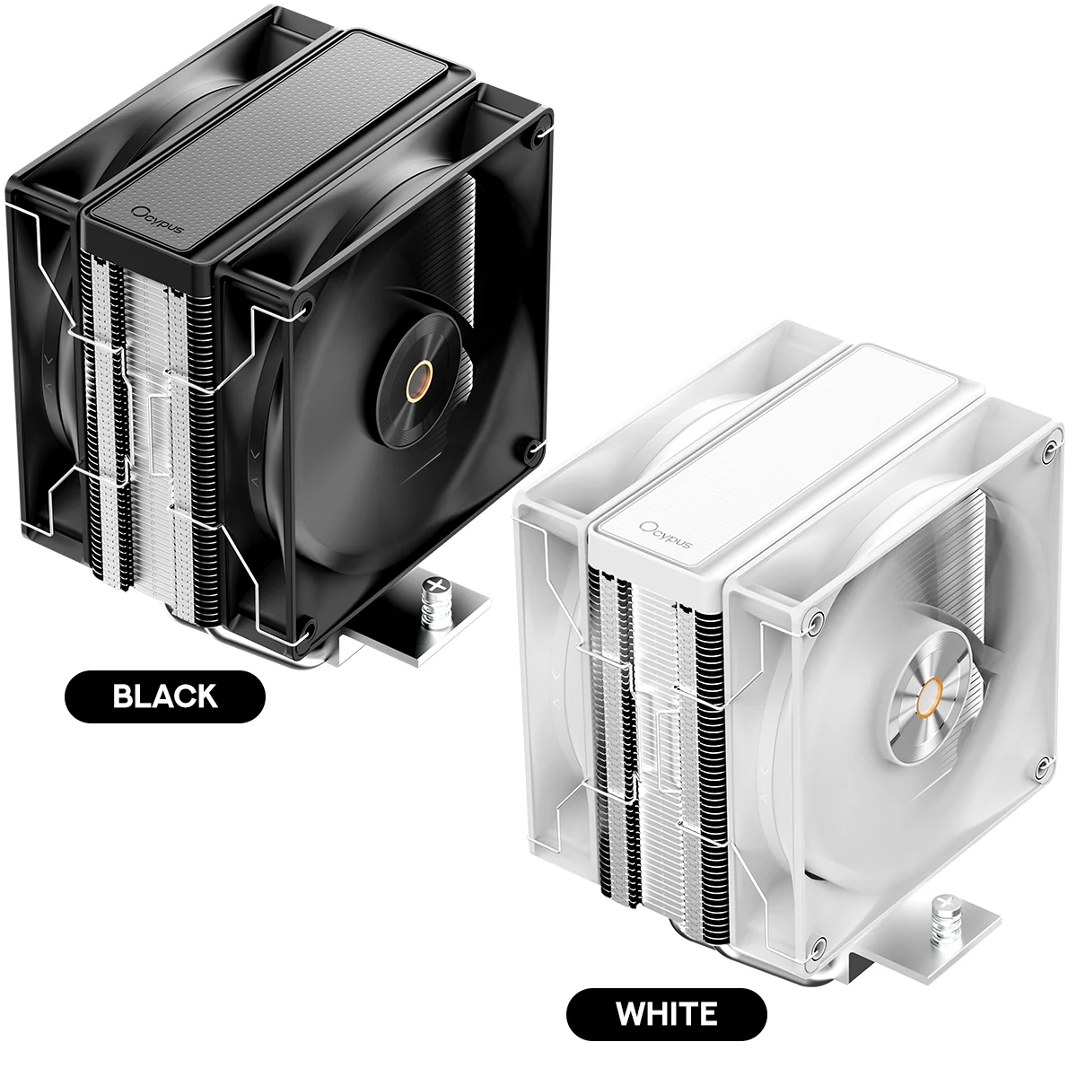 Ocypus Delta A40 Elite Dual Fan 4 Heat Pipe Single-Tower CPU Air Cooler (Black, White)