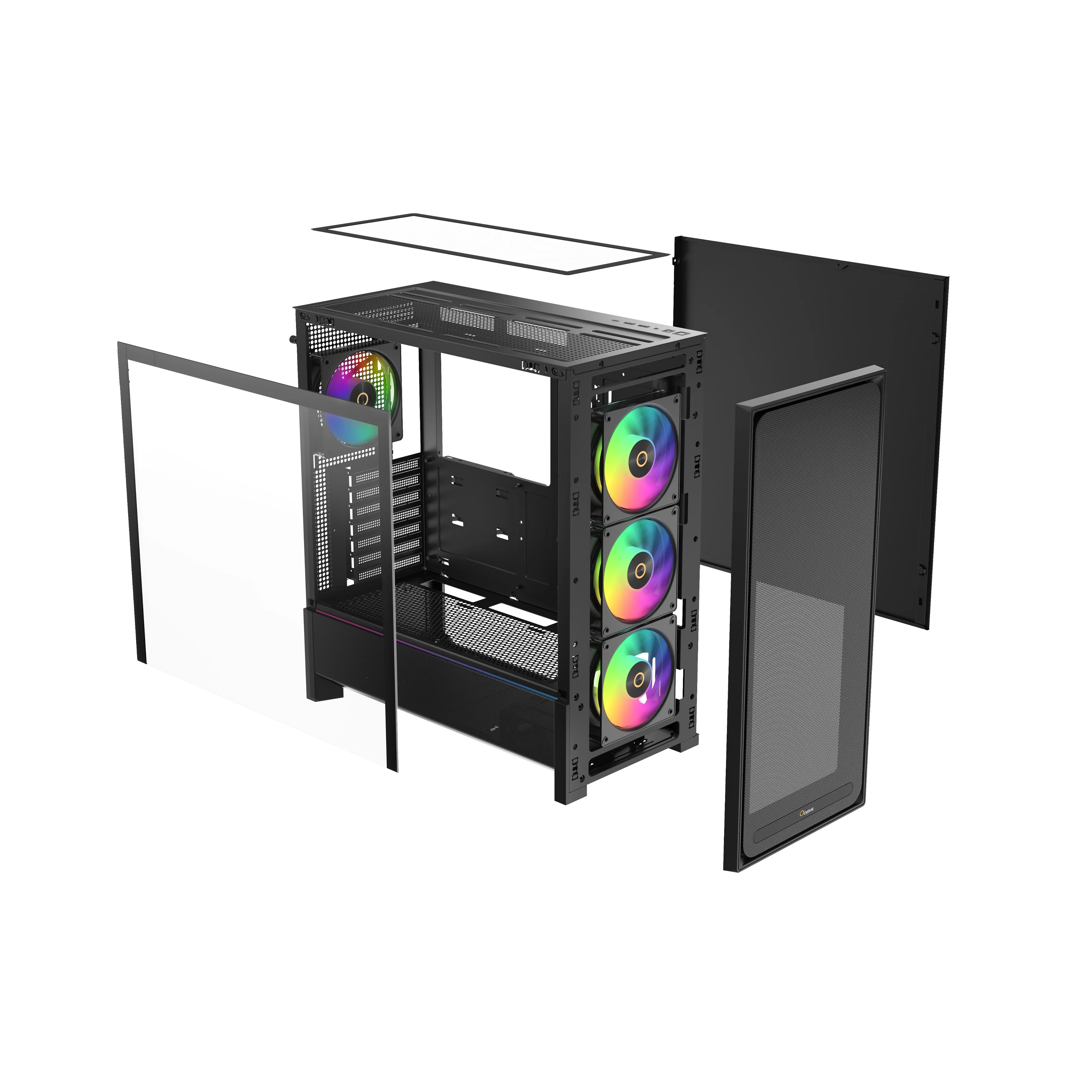 Ocypus Delta C70 ARGB Mid-Tower PC Case (Black, White) - Image 7