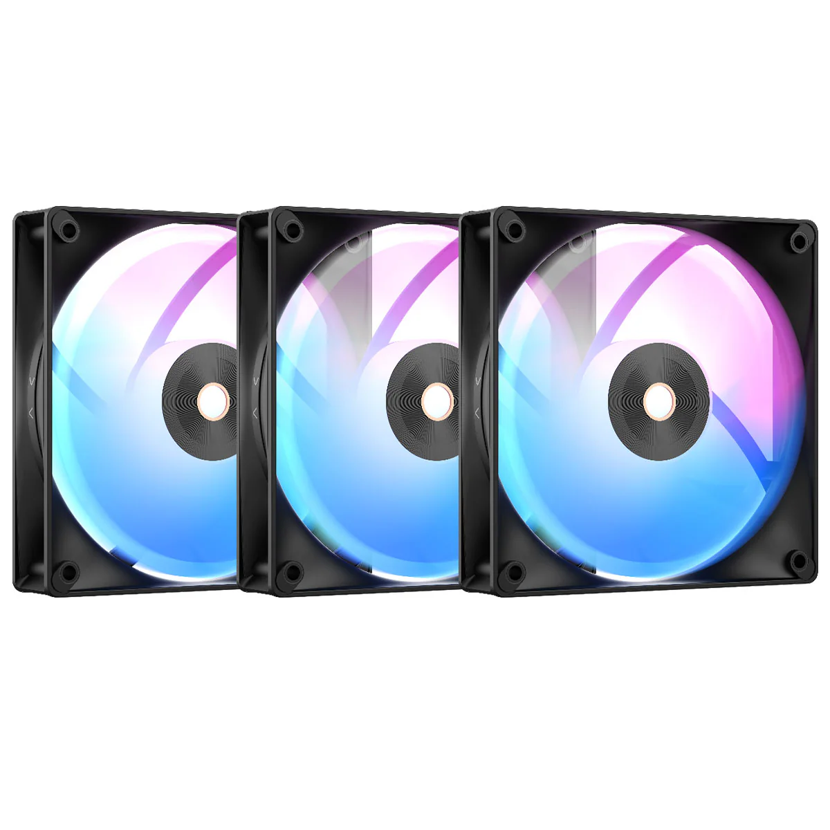 Ocypus Delta F12 ARGB 120MM PWM Fan -  Triple Pack (Black, White) (F12-BK3AM00X-GL, F12-WH3AM00X-GL) - Image 2
