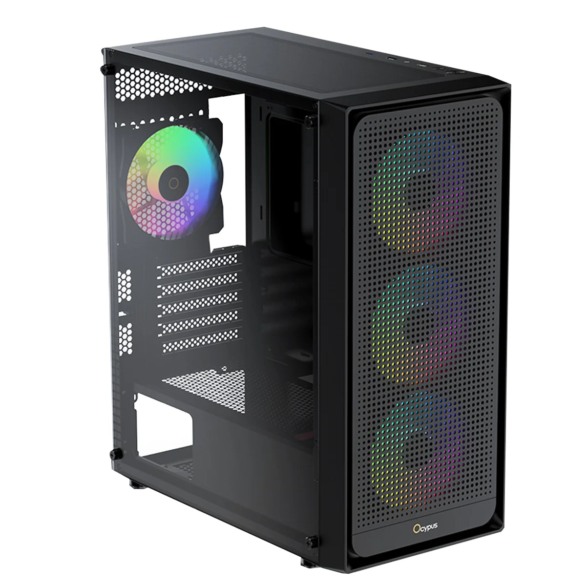 Ocypus Gamma C50 ARGB PC Case with ARGB Fans (Black) (GAMMA-C50-BKG400XX-GL) - Image 2