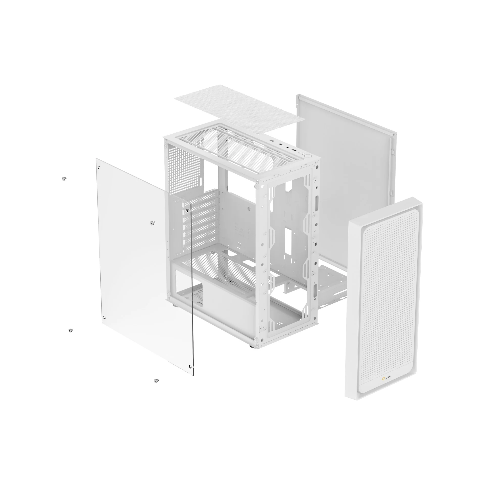 Ocypus Gamma C50 High Airflow Front Panel MATX Case (Black, White) - Image 16