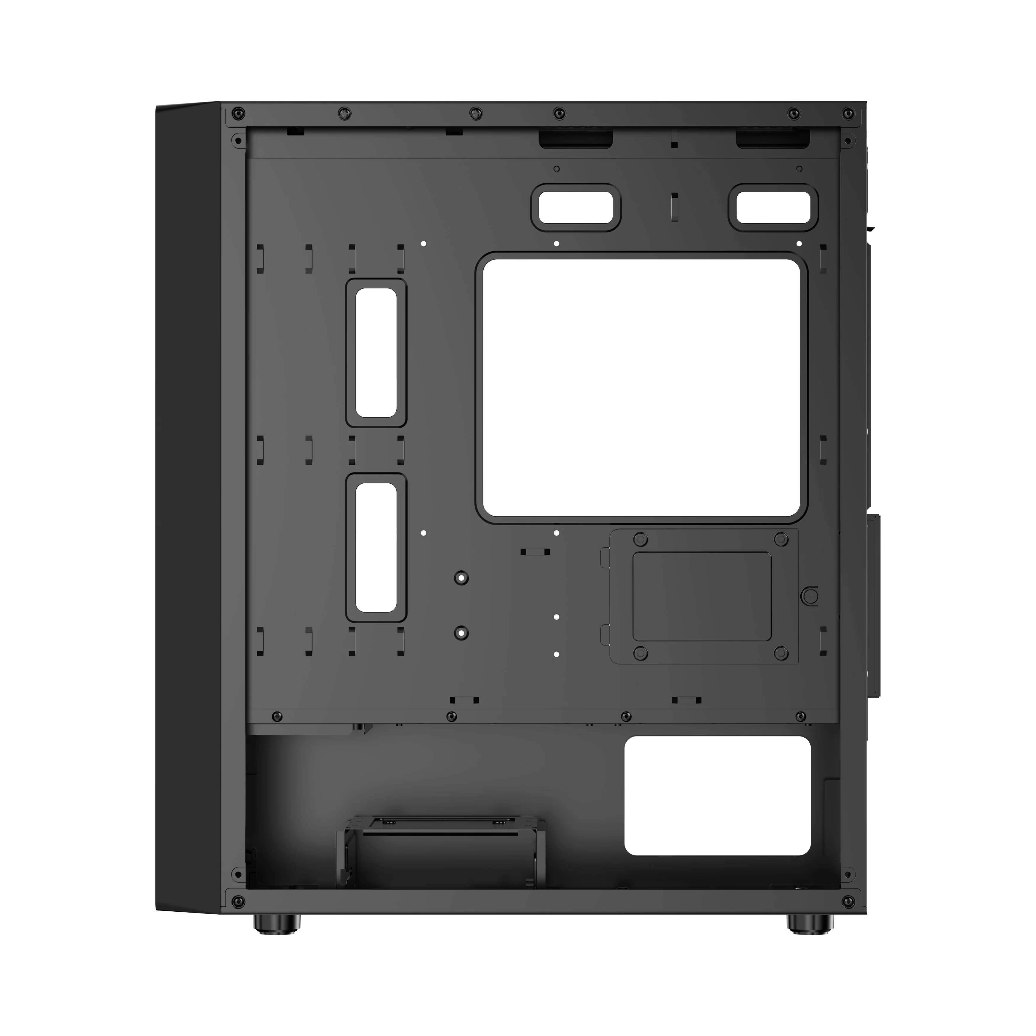 Ocypus Gamma C50 High Airflow Front Panel MATX Case (Black, White) - Image 6