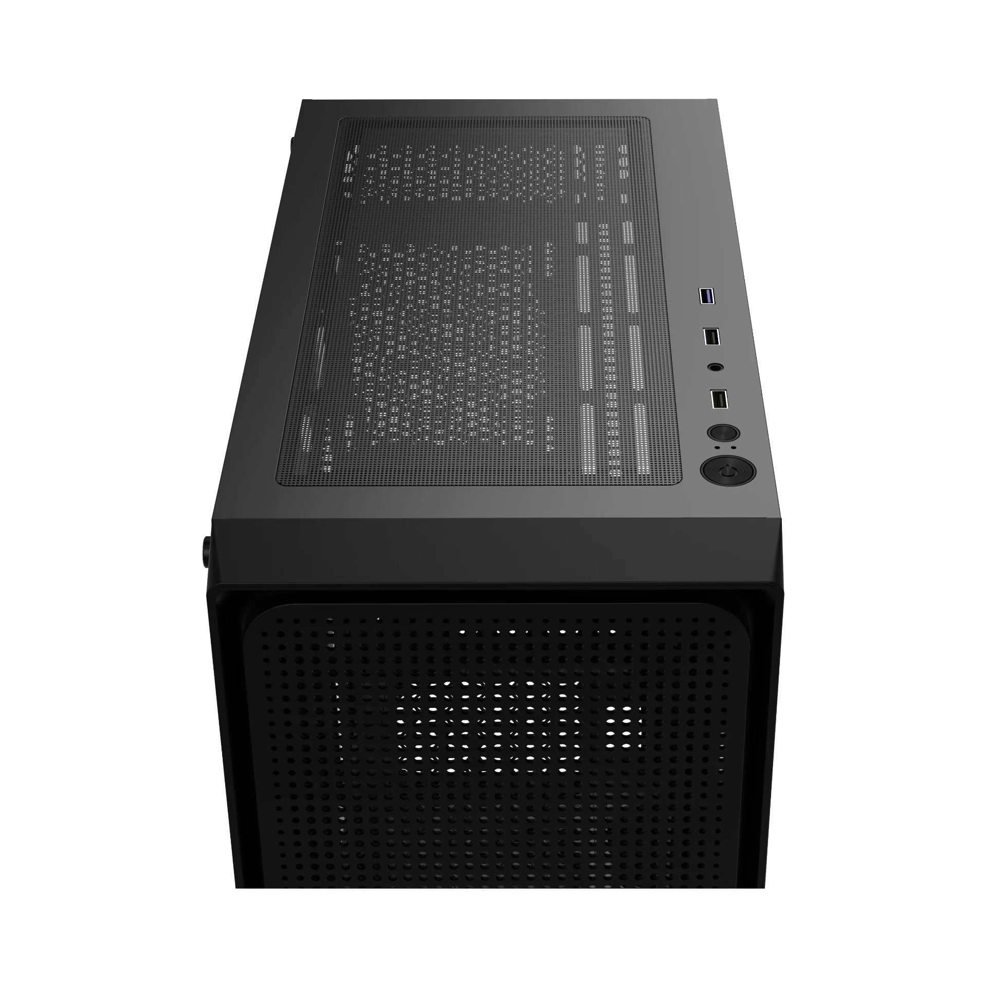 Ocypus Gamma C50 High Airflow Front Panel MATX Case (Black, White) - Image 7