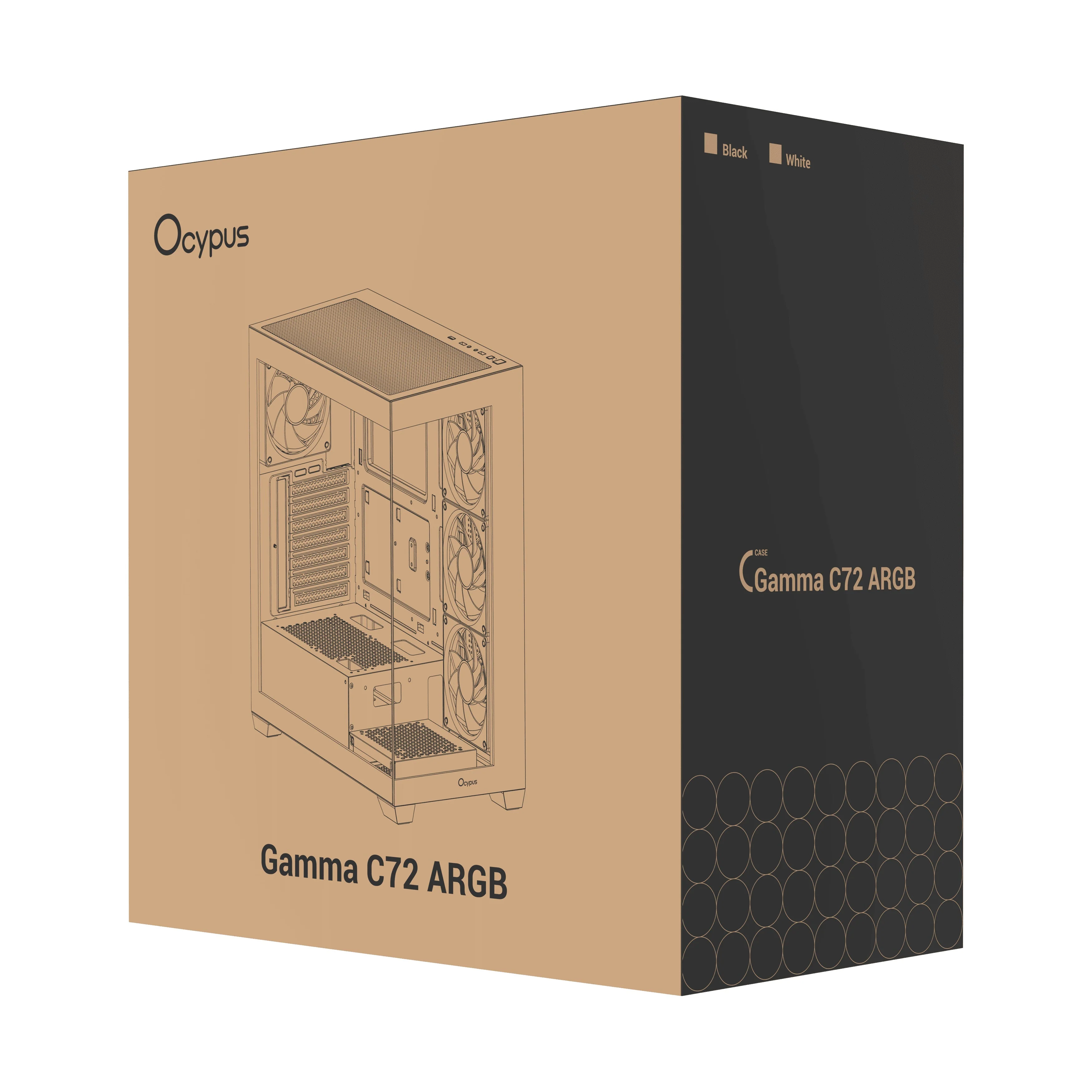 Ocypus Gamma C72 ARGB Mid-Tower Panoramic View Case with ARGB Fans (Black, White) - Image 23