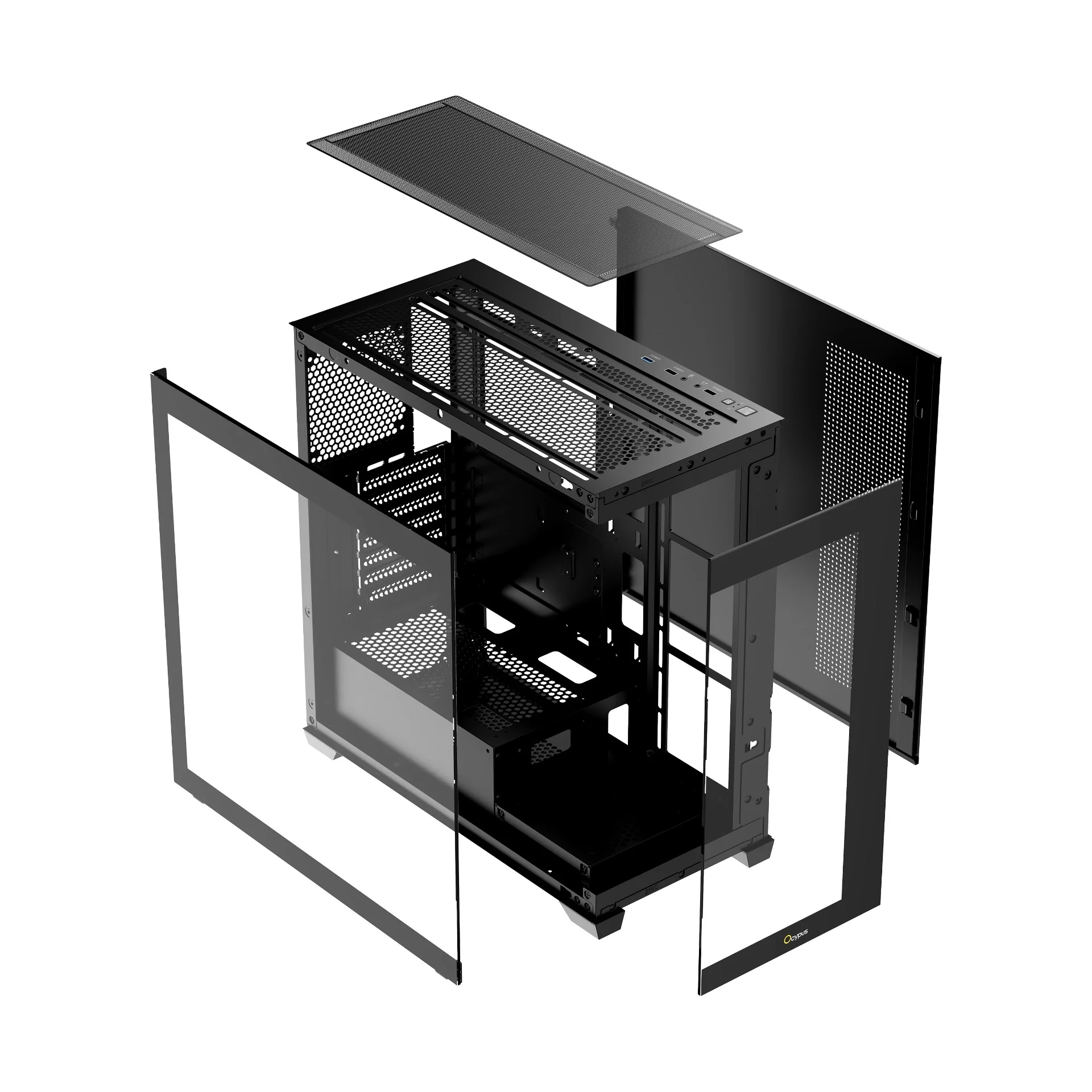 Ocypus Gamma C72 Mid Tower ATX PC Case (Black, White) - Image 9
